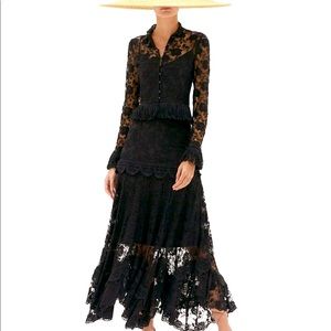 Alexis Yarelli lace asymmetric skirt Black